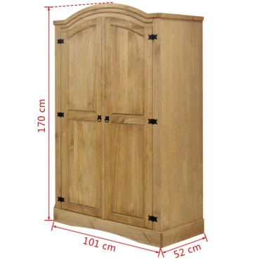 vidaXL Ντουλάπα Δίφυλλη Μεξικάνικο Στιλ Corona 101x52x170cm 1 τεμ.