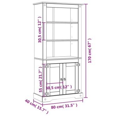 vidaXL Έπιπλο Τηλεόρασης Μεξικ. Στιλ Corona 80x40x170cm Ξύλο Πεύκου 1 τεμ.