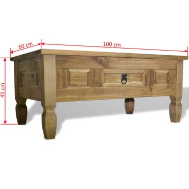 vidaXL Τραπεζάκι Σαλονιού Μεξικ. Στιλ Corona 100x55x45cm Ξύλο Πεύκου 1 τεμ.