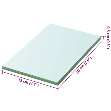 vidaXL Ράφι Πάνελ Διάφανο 20x12cm Γυάλινο 1 τεμ.