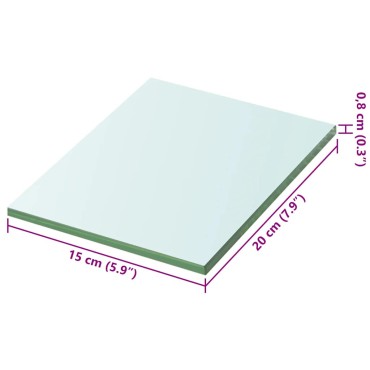 vidaXL Ράφι Πάνελ Διάφανο 20x15cm Γυάλινο 1 τεμ.