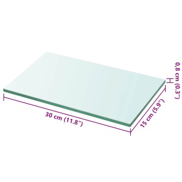 vidaXL Ράφι Πάνελ Διάφανο 30x15cm Γυάλινο 1 τεμ.