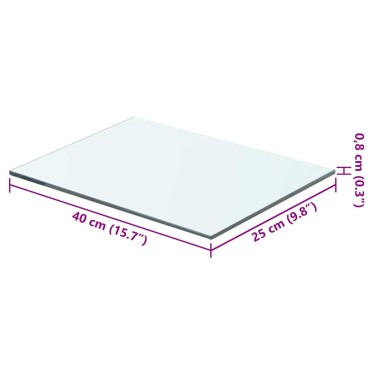 vidaXL Ράφι Πάνελ Διάφανο 40x25cm Γυάλινο 1 τεμ.