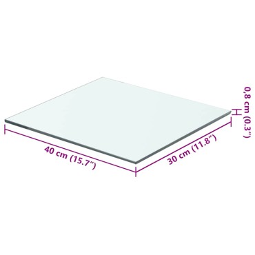 vidaXL Ράφι Πάνελ Διάφανο 40x30cm Γυάλινο 1 τεμ.