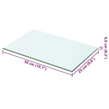 vidaXL Ράφι Πάνελ Διάφανο 50x25cm Γυάλινο 1 τεμ.