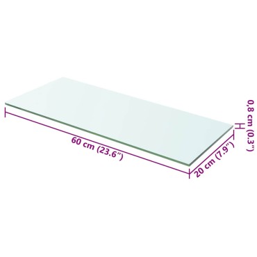 vidaXL Ράφι Πάνελ Διάφανο 60x20cm Γυάλινο 1 τεμ.