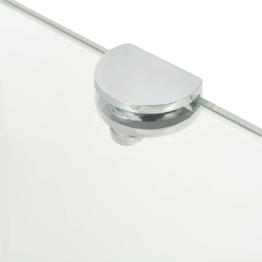 vidaXL Ράφι Γωνιακό Διάφανο 25x25cm Γυάλινο με Στηρίγματα Χρωμίου 1 τεμ.