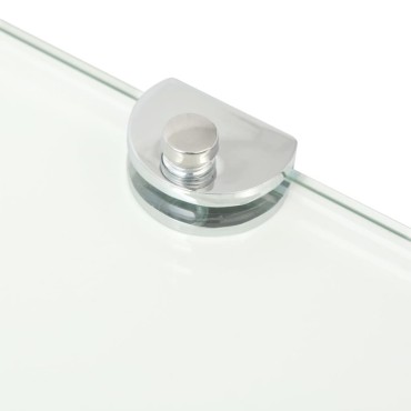 vidaXL Ράφι Γωνιακό Διάφανο 25x25cm Γυάλινο με Στηρίγματα Χρωμίου 1 τεμ.