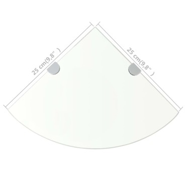 vidaXL Ράφι Γωνιακό Διάφανο 25x25cm Γυάλινο με Στηρίγματα Χρωμίου 1 τεμ.