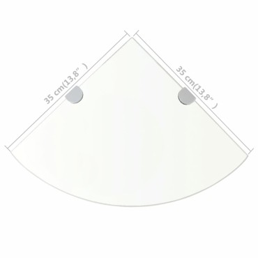 vidaXL Ράφι Γωνιακό Διάφανο 35x35cm Γυάλινο με Στηρίγματα Χρωμίου 1 τεμ.