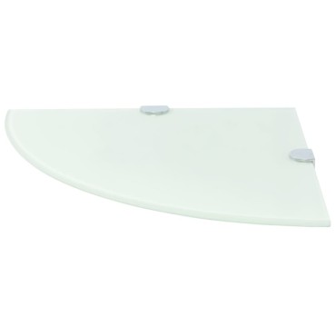 vidaXL Ράφι Γωνιακό Λευκό 25x25cm Γυάλινο με Στηρίγματα Χρωμίου 1 τεμ.