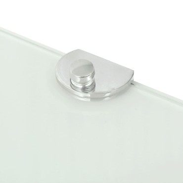 vidaXL Ράφι Γωνιακό Λευκό 25x25cm Γυάλινο με Στηρίγματα Χρωμίου 1 τεμ.