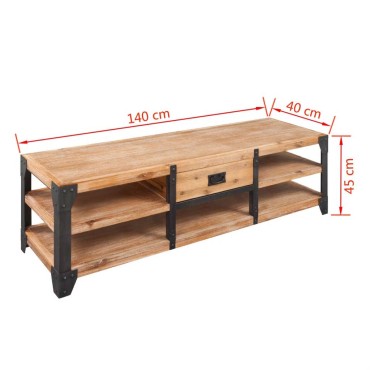 vidaXL Έπιπλο Τηλεόρασης 140x40x45cm από Μασίφ Ξύλο Ακακίας