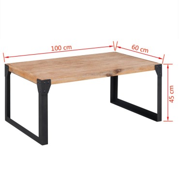 vidaXL Τραπεζάκι Σαλονιού 100x60x45cm από Μασίφ Ξύλο Ακακίας 1 τεμ.