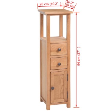 vidaXL Έπιπλο Γωνιακό 26x26x94cm από Μασίφ Ξύλο Δρυός 1 τεμ.