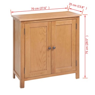 vidaXL Ντουλάπι Αποθήκευσης 70x35x75cm από Μασίφ Ξύλο Δρυός 1 τεμ.