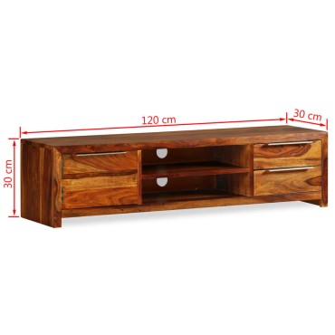 vidaXL Έπιπλο Τηλεόρασης 120x30x30cm από Μασίφ Ξύλο Sheesham