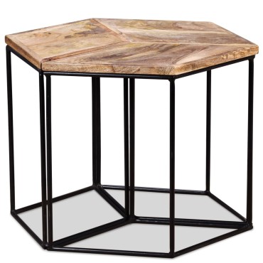 vidaXL Τραπεζάκι Σαλονιού 56x48x40cm από Μασίφ Ξύλο Μάνγκο 1 τεμ.