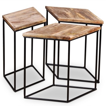 vidaXL Τραπεζάκι Σαλονιού 56x48x40cm από Μασίφ Ξύλο Μάνγκο 1 τεμ.