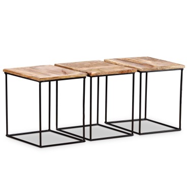 vidaXL Τραπεζάκι Σαλονιού 56x48x40cm από Μασίφ Ξύλο Μάνγκο 1 τεμ.