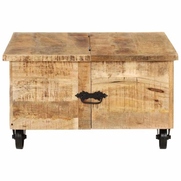 vidaXL Τραπεζάκι Σαλονιού 70x70x40cm από Ακατέργαστο Ξύλο Μάνγκο 1 τεμ.