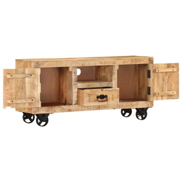 vidaXL Έπιπλο Τηλεόρασης 110x30x50cm από Ακατέργαστο Ξύλο Μάνγκο