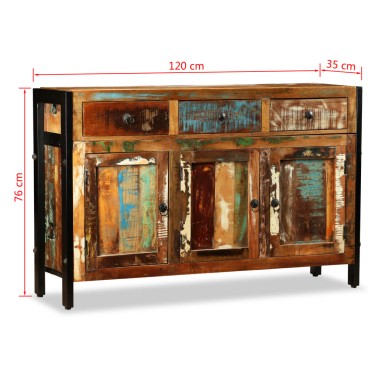 vidaXL Μπουφές 120x35x76cm από Μασίφ Ανακυκλωμένο Ξύλο 1 τεμ.