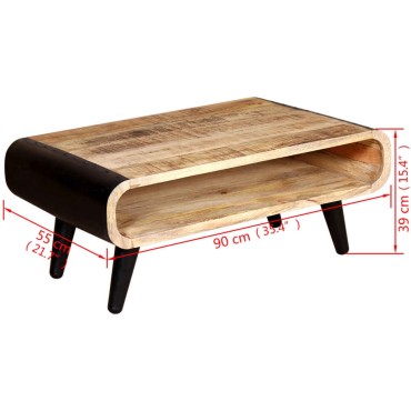 vidaXL Τραπεζάκι Σαλονιού 90x55x39cm από Ακατέργαστο Ξύλο Μάνγκο 1 τεμ.