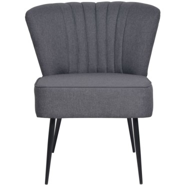 vidaXL Πολυθρόνα Cocktail Σκούρο Γκρι Υφασμάτινη 64x73x81cm 1 τεμ.