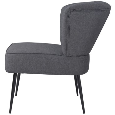 vidaXL Πολυθρόνα Cocktail Σκούρο Γκρι Υφασμάτινη 64x73x81cm 1 τεμ.