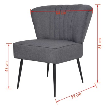 vidaXL Πολυθρόνα Cocktail Σκούρο Γκρι Υφασμάτινη 64x73x81cm 1 τεμ.