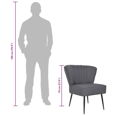 vidaXL Πολυθρόνα Cocktail Σκούρο Γκρι Υφασμάτινη 64x73x81cm 1 τεμ.