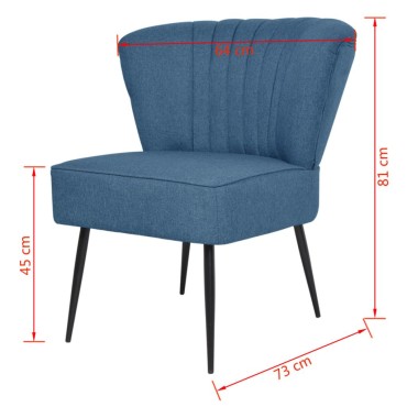 vidaXL Πολυθρόνα Cocktail Μπλε Υφασμάτινη 64x73x81cm 1 τεμ.