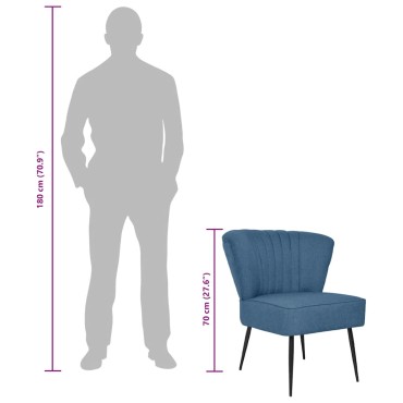 vidaXL Πολυθρόνα Cocktail Μπλε Υφασμάτινη 64x73x81cm 1 τεμ.