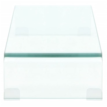 vidaXL Βάση Τηλεόρασης/Οθόνης Διάφανη 60x25x11cm Γυάλινη