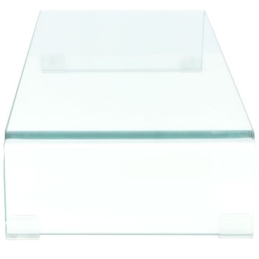 vidaXL Βάση Τηλεόρασης/Οθόνης Διάφανη 80x30x13cm Γυάλινη