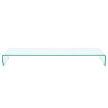 vidaXL Βάση Τηλεόρασης/Οθόνης Διάφανη 110x30x13cm Γυάλινη
