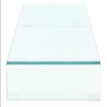 vidaXL Βάση Τηλεόρασης/Οθόνης Διάφανη 110x30x13cm Γυάλινη