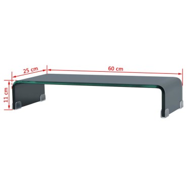 vidaXL Βάση Τηλεόρασης/Οθόνης Μαύρη 60x25x11cm Γυάλινη