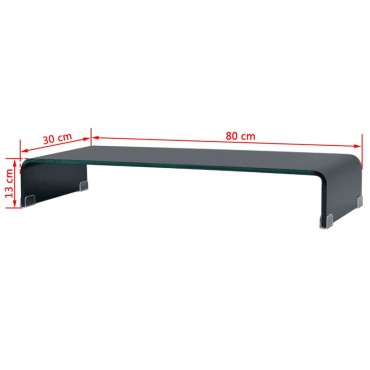 vidaXL Βάση Τηλεόρασης/Οθόνης Μαύρη 80x30x13cm Γυάλινη