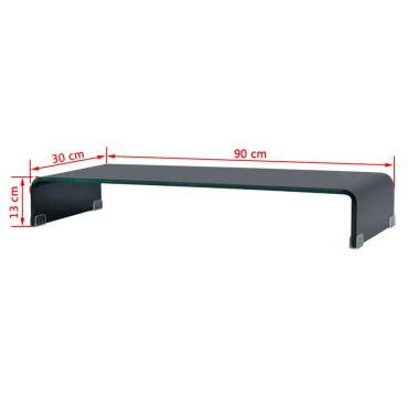 vidaXL Βάση Τηλεόρασης/Οθόνης Μαύρη 90x30x13cm Γυάλινη