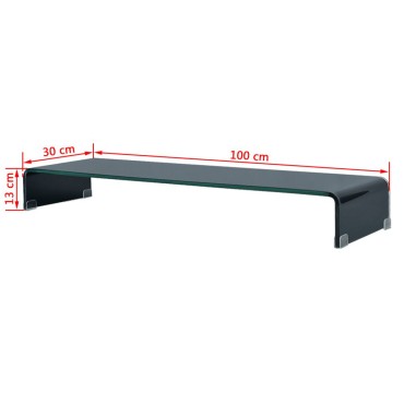 vidaXL Βάση Τηλεόρασης/Οθόνης Μαύρη 100x30x13cm Γυάλινη