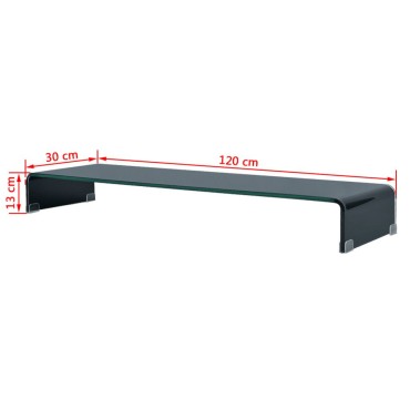 vidaXL Βάση Τηλεόρασης/Οθόνης Μαύρη 120x30x13cm Γυάλινη