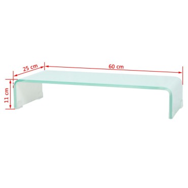 vidaXL Βάση Τηλεόρασης/Οθόνης Πράσινη 60x25x11cm Γυάλινη