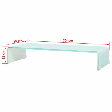 vidaXL Βάση Τηλεόρασης/Οθόνης Πράσινη 70x30x13cm Γυάλινη