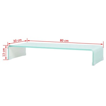 vidaXL Βάση Τηλεόρασης/Οθόνης Πράσινη 80x30x13cm Γυάλινη