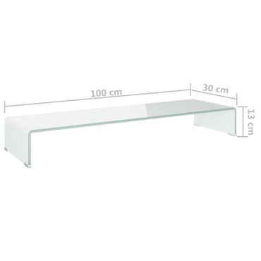 vidaXL Βάση Τηλεόρασης/Οθόνης Πράσινη 100x30x13cm Γυάλινη