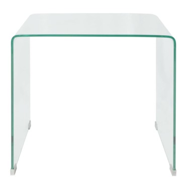 vidaXL Τραπεζάκι Σαλονιού Διάφανο 49,5x50x45cm από Ψημένο Γυαλί 1 τεμ.