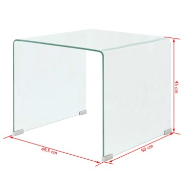 vidaXL Τραπεζάκι Σαλονιού Διάφανο 49,5x50x45cm από Ψημένο Γυαλί 1 τεμ.