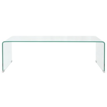 vidaXL Τραπεζάκι Σαλονιού Διάφανο 98x45x30cm από Ψημένο Γυαλί 1 τεμ.